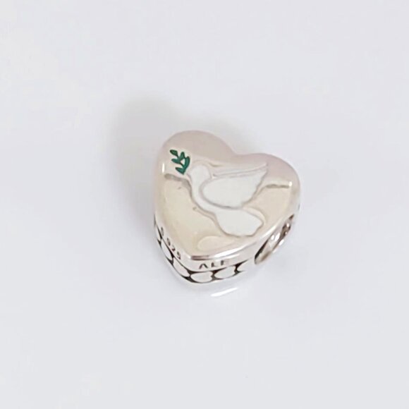 Pandora Dove of Hope Charm Heart Bead Pendant S925 Silver with box - Picture 1 of 6